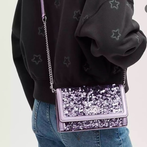 NWT COACH Lilac Flap Clutch Crossbody - Picture 2 of 10